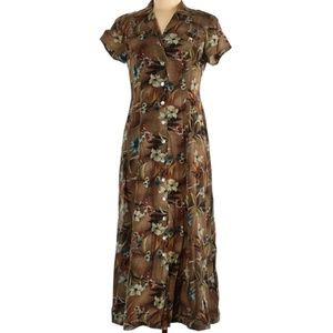 Vintage floral silk maxi dress